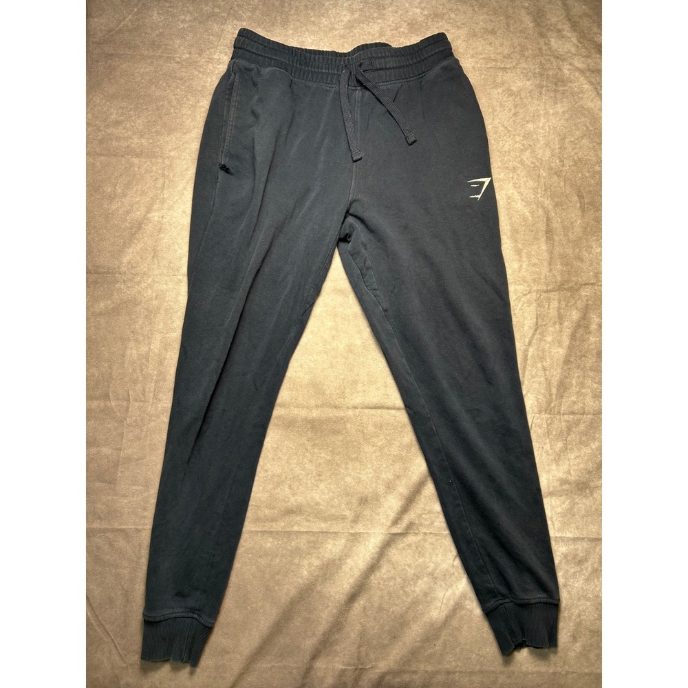 Gymshark Joggers Mens Small Navy Blue Tapered Fleece Sweatpants Activewear 1164